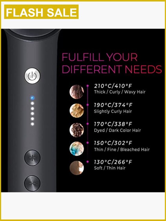 Hair Straightener Brush Hot Comb with 5 Temperatures 20s Fast Heating Dual main image 5